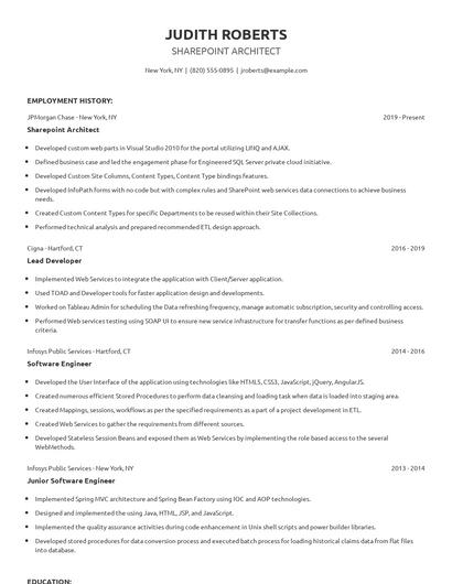 Sharepoint Architect Resume