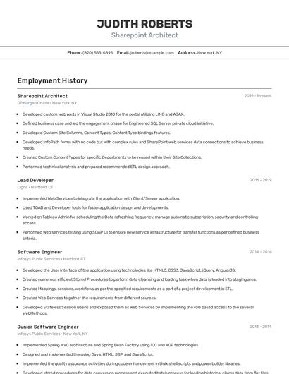 Sharepoint Architect Resume
