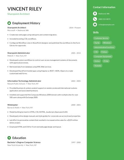 Sharepoint Architect Resume