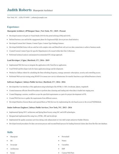 Sharepoint Architect Resume