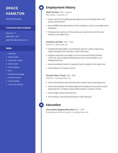 Shelf Stocker Resume