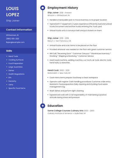 Ship Joiner Resume