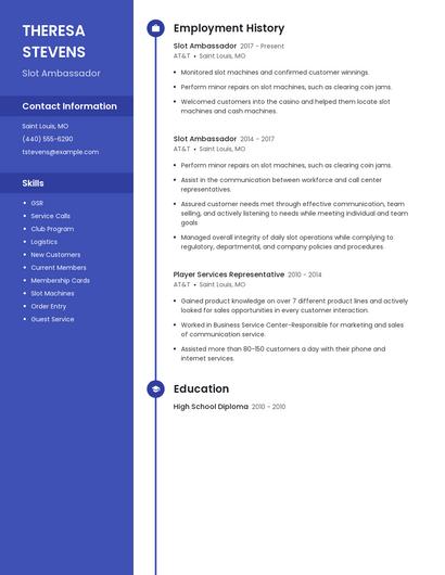 Slot Ambassador Resume