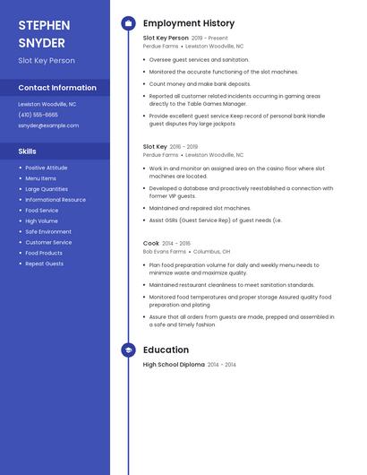 Slot Key Person Resume