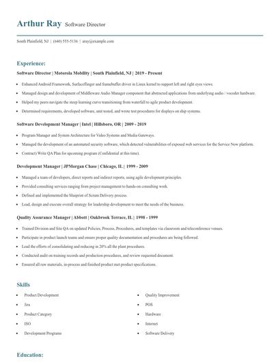 Software Director Resume
