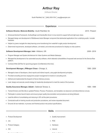 Software Director Resume