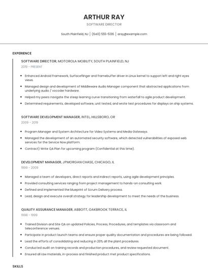 Software Director Resume