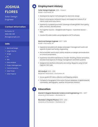Solar Design Engineer Resume