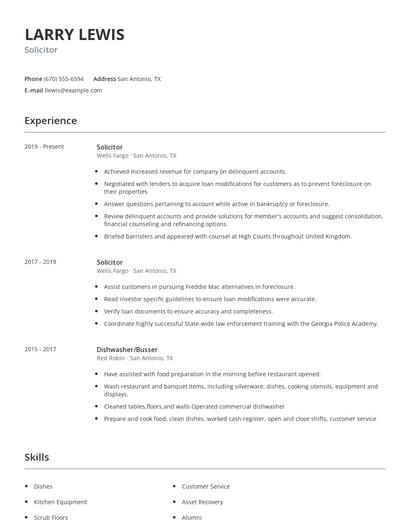 Solicitor Resume