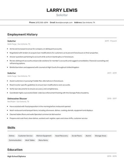 Solicitor Resume