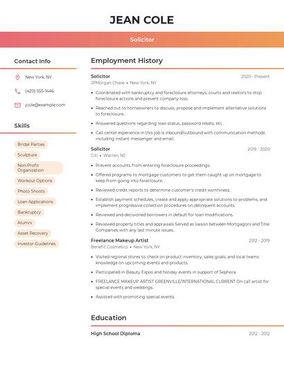 Solicitor Resume