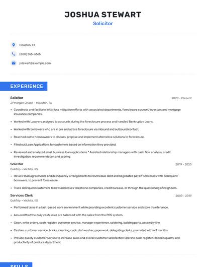 Solicitor Resume