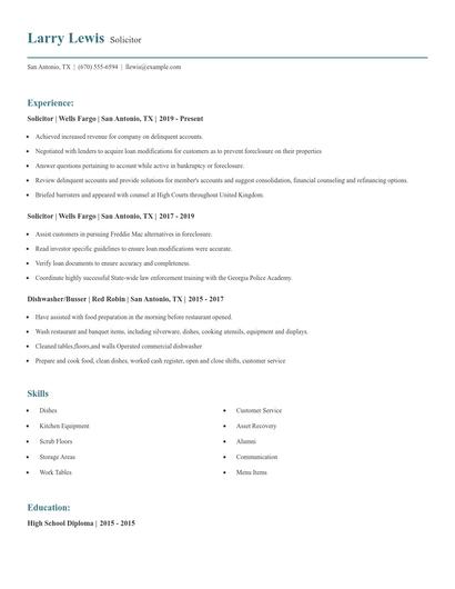 Solicitor Resume