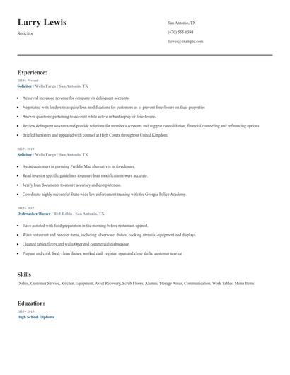 Solicitor Resume