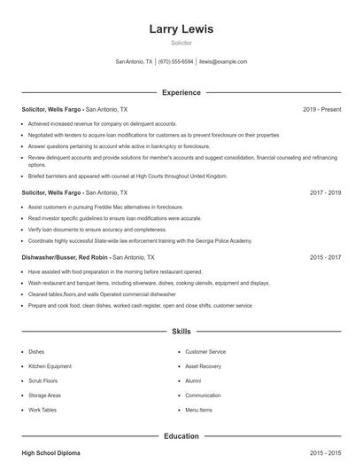 Solicitor Resume