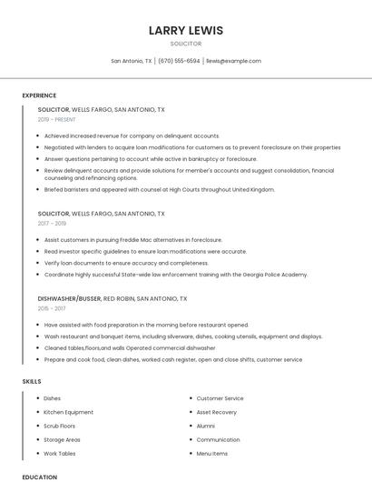 Solicitor Resume