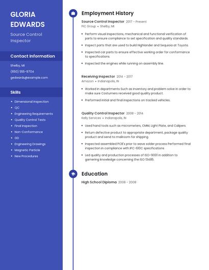 Source Control Inspector Resume