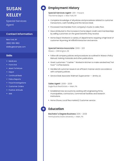 Special Services Agent Resume