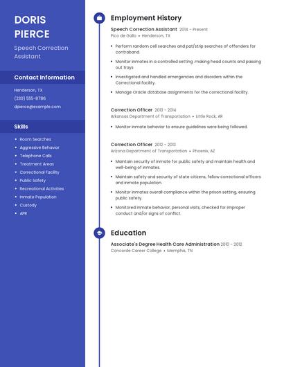 Speech Correction Assistant Resume