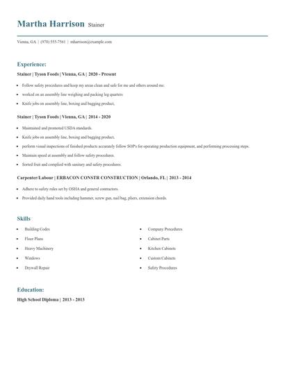 Stainer Resume