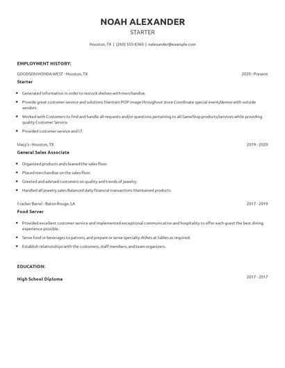 Starter Resume