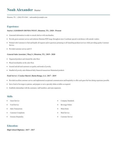 Starter Resume