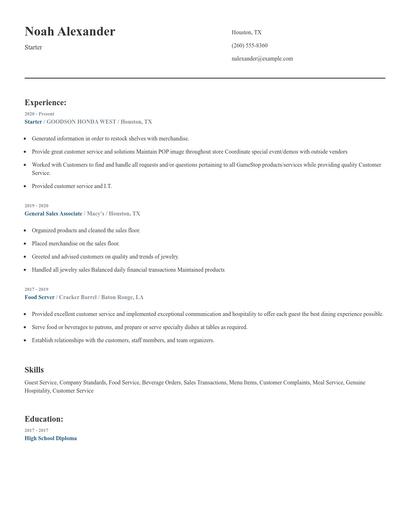 Starter Resume