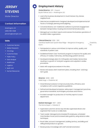 State Director Resume