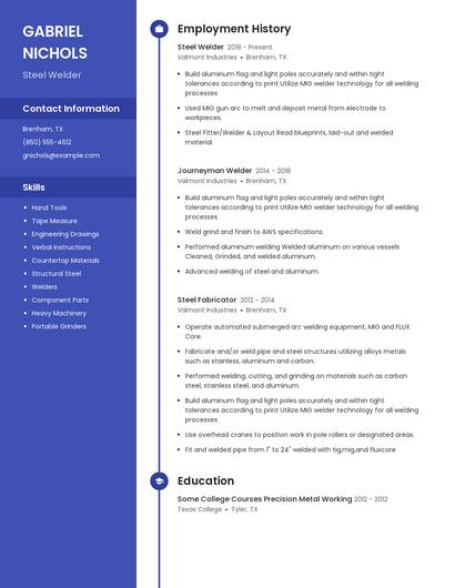 Steel Welder Resume