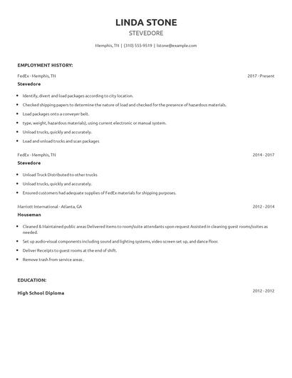 Stevedore Resume