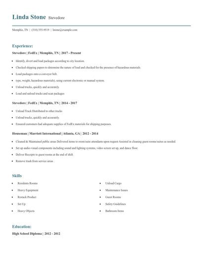 Stevedore Resume