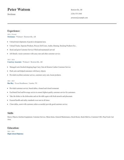 Stockman Resume