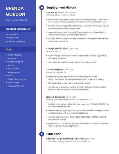 Storage Architect Resume