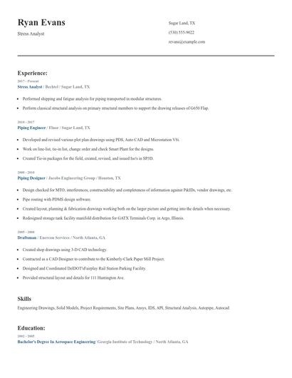 Stress Analyst Resume