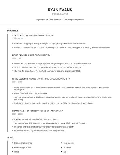 Stress Analyst Resume