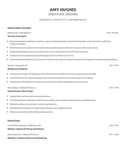 Structural Designer Resume