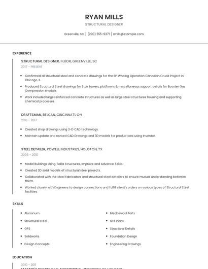 Structural Designer Resume