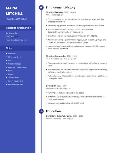 Structural Worker Resume
