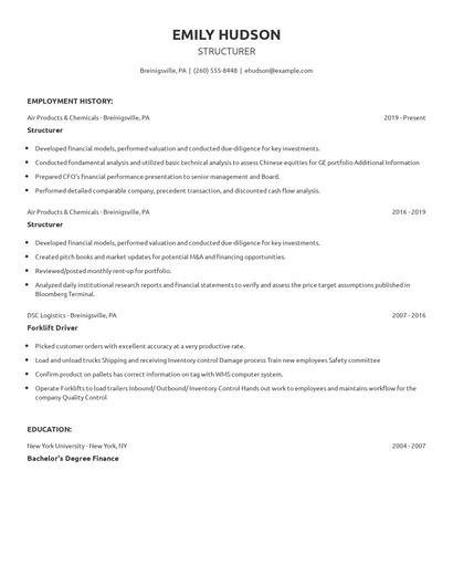 Structurer Resume