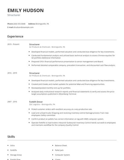 Structurer Resume