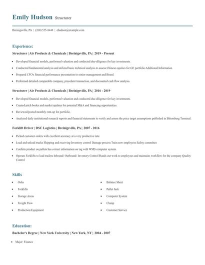 Structurer Resume