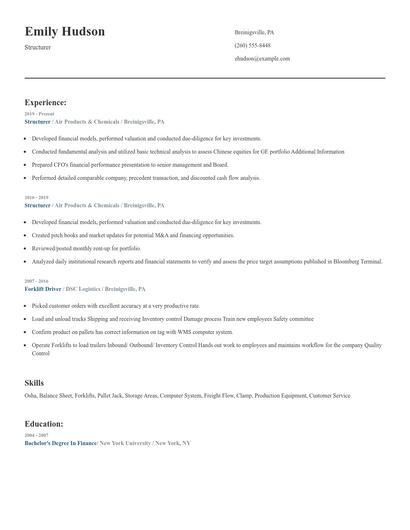 Structurer Resume