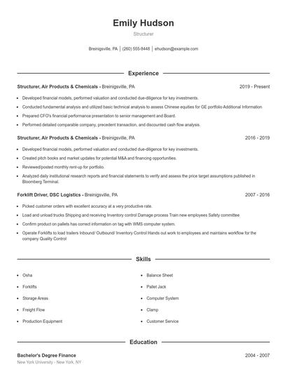 Structurer Resume