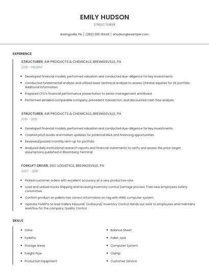 Structurer Resume