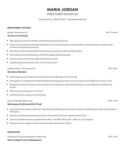 Structures Technician Resume