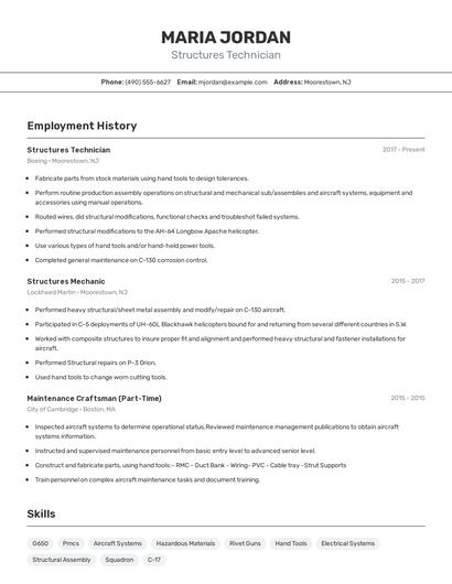 Structures Technician Resume