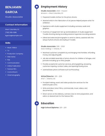 Studio Associate Resume