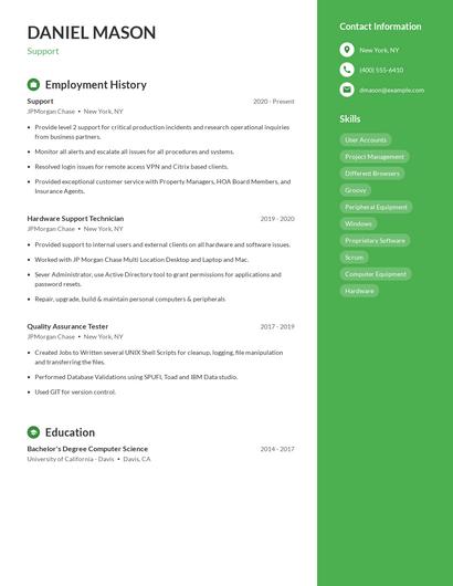 Support Resume