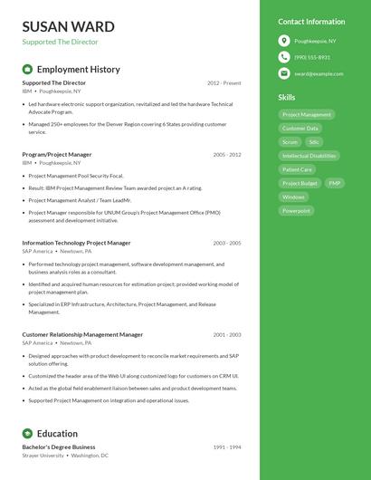 Supported The Director Resume