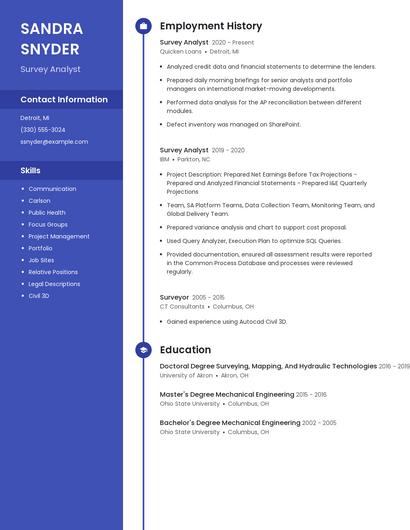 Survey Analyst Resume